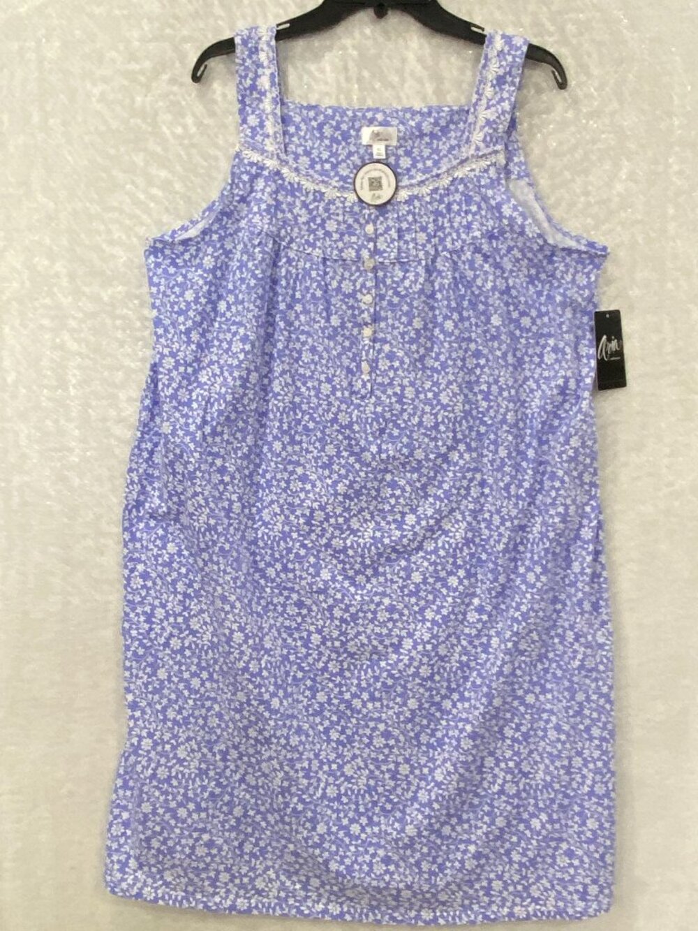 Aria Collection Nightgown Floral Long Sleeveless Womens XLSquare Neck